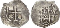 Bolivia, Charles II, silver Cob of 1 Real, 1686 VR