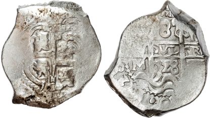 Bolivia, Philip V, silver Cob of 8 Reales, 1728 M