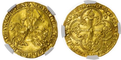 France, Jean II the Good, gold Franc à Cheval