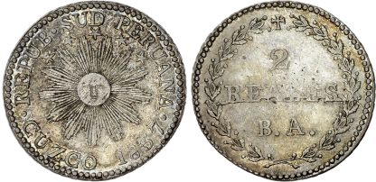 South Peru, silver 2 Reales, 1837 BA