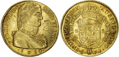Chile, Ferdinand VII (1808‑1833), gold 8 Escudos, 1810