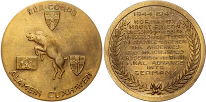 The Advance of XXX Corps Across Europe, 1945, copper medal