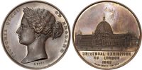 Victoria, Universal Exhibition of London, 1862, copper medal