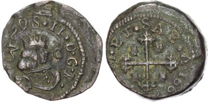 Italy, Sardinia, Charles II , bronze 3 Cagliaresi, 1669