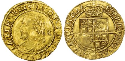 James I, Third Coinage, Half‑Laurel, 1624,