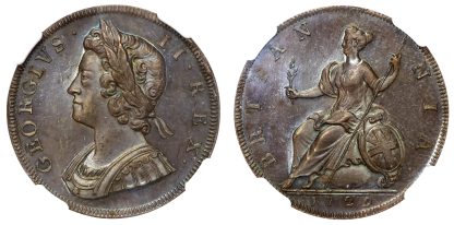 George II, Proof Halfpenny, 1729