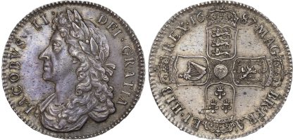 James II, Halfcrown, 1687
