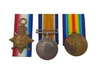 The Great War Neuve Chapelle Casualty 1914 Star Trio awarded to Private William Carnegie