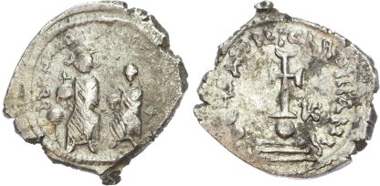 Heraclius, with Heraclius Constantine, Silver Hexagram