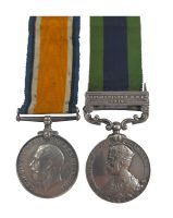 A Great War and North West Frontier Pair awarded to Private James Wilfred Whithear