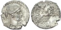 Roman Republic, T. Carisius, Silver Denarius