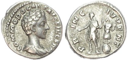 Commodus, as Caesar under Marcus Aurelius, Silver Denarius