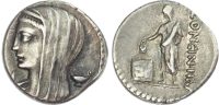 Roman Republic, L. Cassius Longinus, Silver Denarius