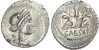 Julius Caesar, Silver Denarius, moving mint in Spain