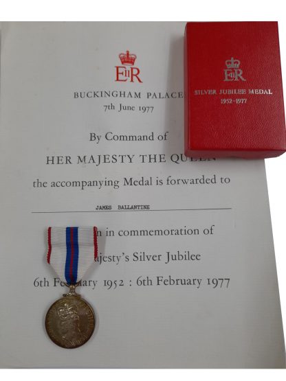 The Queen Elizabeth II 1977 Silver Jubilee Medal, unnamed as issued, to James Ballantine