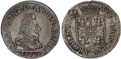 France, Nevers and Rethel, Charles I Gonzaga, copper Liard