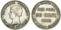 Reunion (French), silver 50 Centimes, 1896