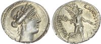 Roman Republic, L. Hostilius Saserna, Silver Denarius