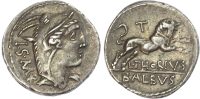 Roman Republic, L. Thorius Balbus, Silver Denarius