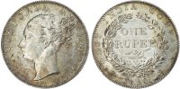 India, EIC, Victoria, silver Rupee, 1840