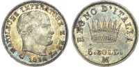 Italy, Napoleon I, silver 5 Soldi, 1812
