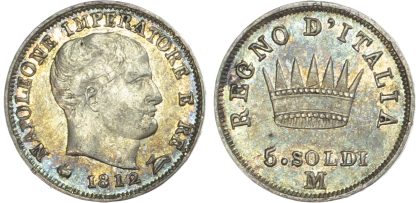 Italy, Napoleon I, silver 5 Soldi, 1812