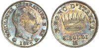 Italy, Napoleon I, silver 5 Soldi, 1814