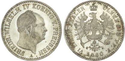 Germany, Prussia, Friedrich Wilhelm IV, silver 1/6 Taler, 1860