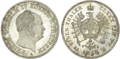 Germany, Prussia, Friedrich Wilhelm IV, silver 1/6 Taler, 1860