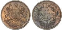 India, EIC, Victoria, copper Pie / 1/12 Anna, 1848