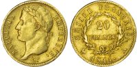 France, First Empire, Napoleon I (1804-1815), gold 20 Francs, 1811 A