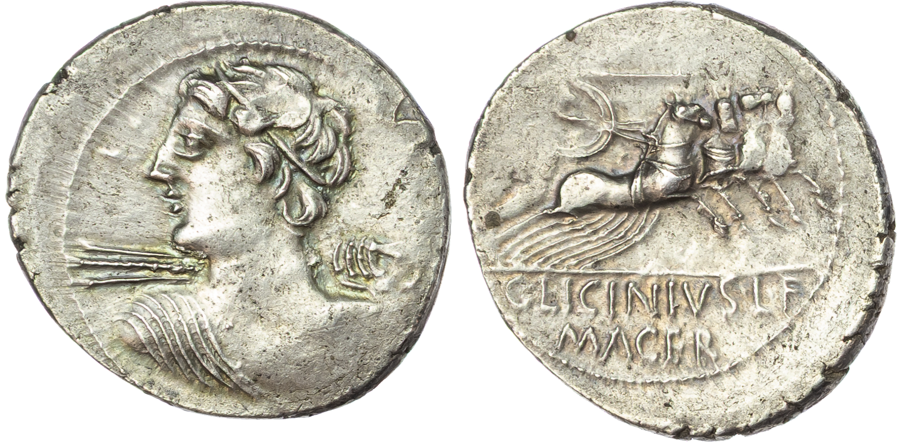 C. Licinius Macer, Silver Denarius C. Licinius Macer, Silver Denarius