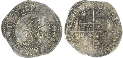 Charles I, Silver Threepence, Civil War Issue, Exeter, 1644