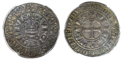 France, Philip IV (1285-1314), silver Gros Tournois - AU 55