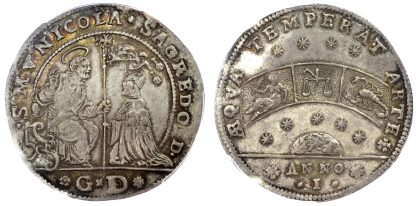 Italy, Venice, Nicolò Sagredo (1675-1676), silver Osella, 1675 - rare