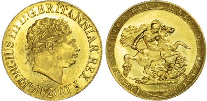George III, Gold Sovereign, 1820, Open 2