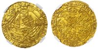 Edward IV, Gold Ryal or Rose Noble, Light Coinage, London, NGC MS62