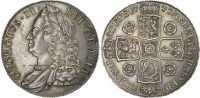 George II, Silver Crown, 1743, DECIMO SEPTIMO