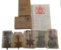 A World War Two Sicily Casualty Group of 5 attributed to Rifleman Horace Joseph Savage