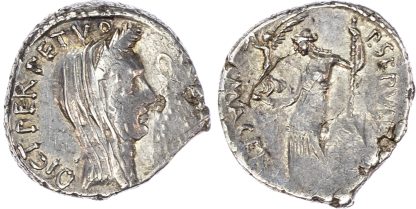 Julius Caesar, lifetime issue, Silver Denarius