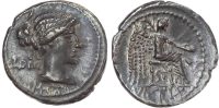 Roman Republic, M. Porcius Cato, Silver Denarius