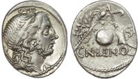 Roman Republic, Cn. Lentulus, Silver Denarius