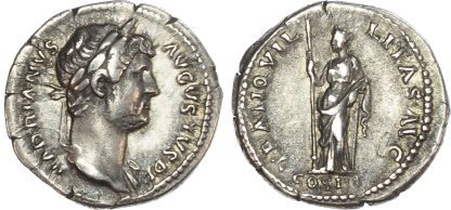 Hadrian, Silver Denarius, 'Travels Series'