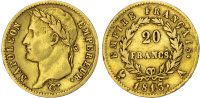 France, First Empire, Napoleon I (1804-1814), gold 20 Francs