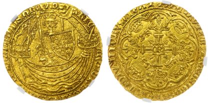 Richard II (1377-99), Noble, Calais, type IIIa