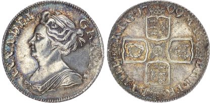 Anne (1702-1714), AR Shilling, Post Union, 1709.