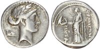 Roman Republic, Q. Pomponius Musa (66 BC) Silver Denarius