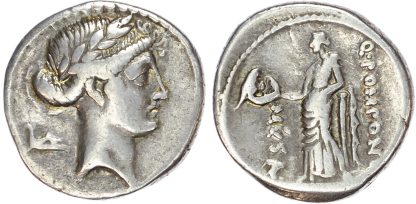 Roman Republic, Q. Pomponius Musa (66 BC) Silver Denarius
