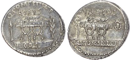 Roman Republic, Q. Pompeius Rufus (54 BC) AR Denarius