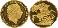 George III (1760-1820), Pattern Two-Pounds, 1820 LX, PF 63.